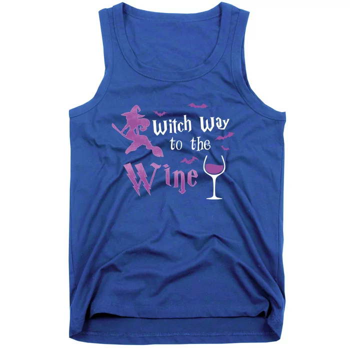 Witch Way To The Wine Funny Ing Party Halloween Graphic Gift Tank Top