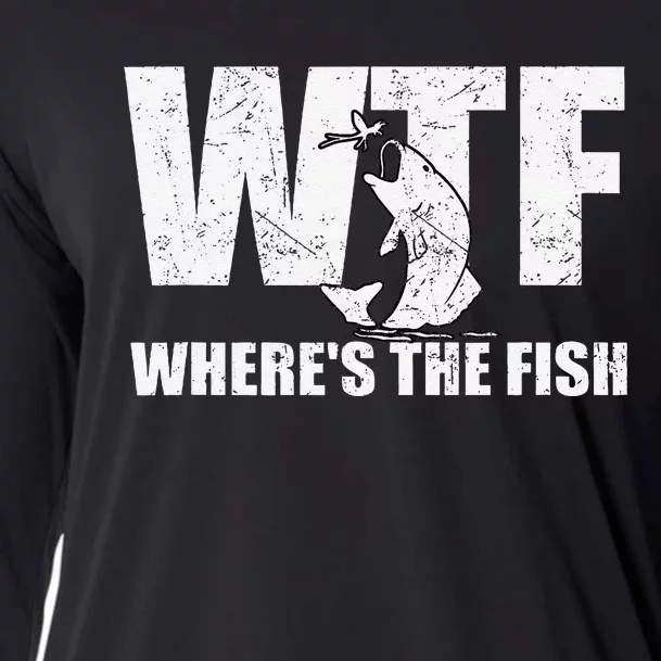 Wtf WhereS The Fish Funny Fishing Gifts Fathers Day Cooling Performance Long Sleeve Crew