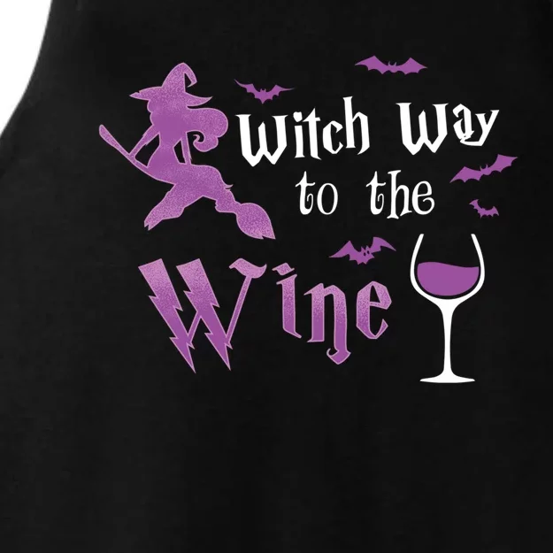 Witch Way To The Wine Funny Ing Party Halloween Graphic Great Gift Ladies Tri-Blend Wicking Tank