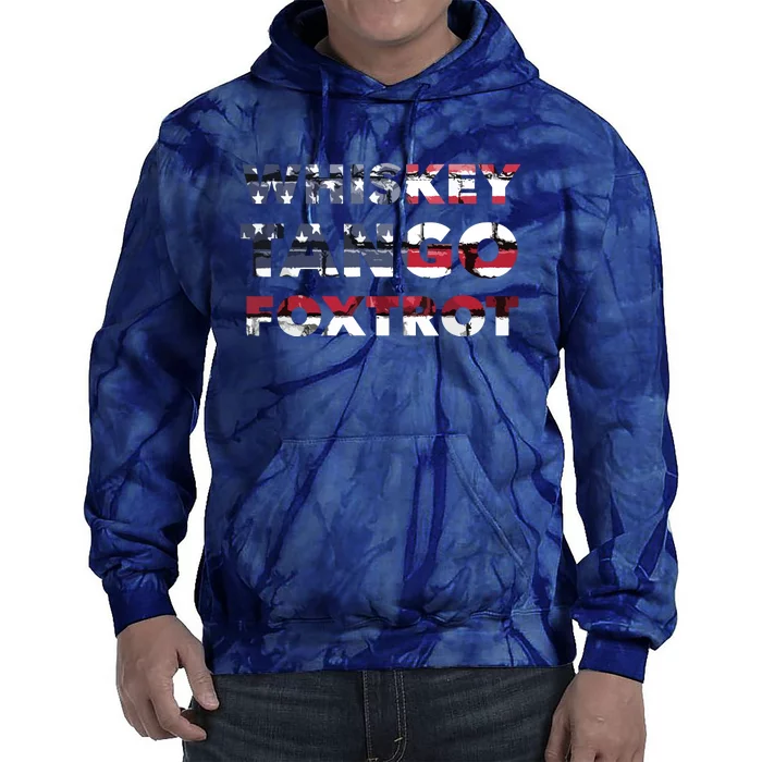 WTF Whiskey Tango Foxtrot American Flag Men Women Tie Dye Hoodie