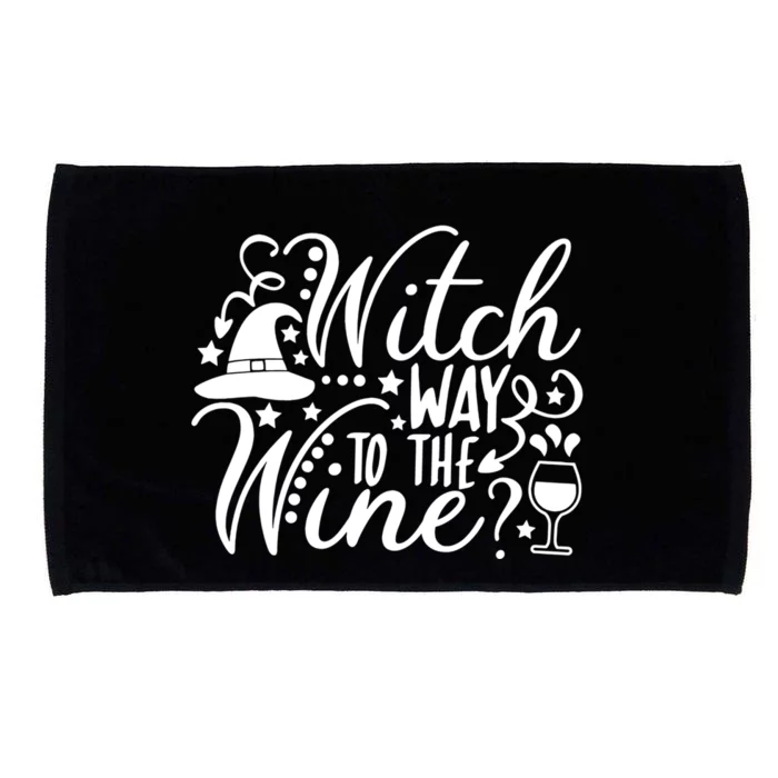 Witch Way To The Wine Funny Halloween Costume Gift Microfiber Hand Towel