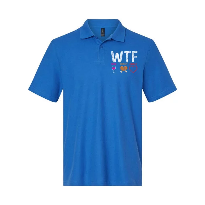 Wtf Wine Turkey Family / Thanksgiving Design Cute Gift Softstyle Adult Sport Polo