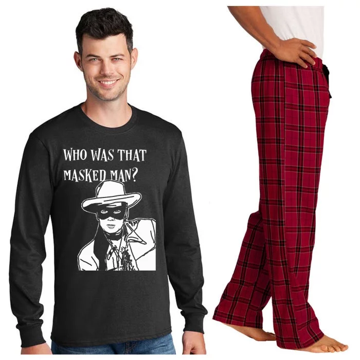 Who Was That Masked Man Lone Ranger Mask Retro Classic Tv Long Sleeve Pajama Set