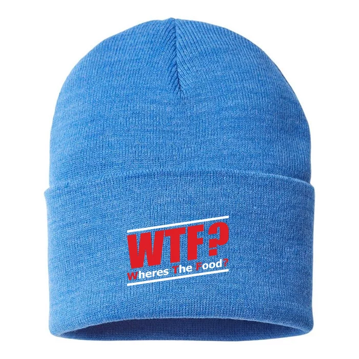 Wtf Wheres The Food Funny Humorous Jokester Gift Meaningful Gift Sustainable Knit Beanie