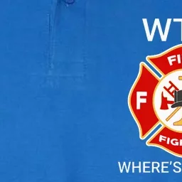 Wtf WhereS The Fire Funny Firefighter Softstyle Adult Sport Polo