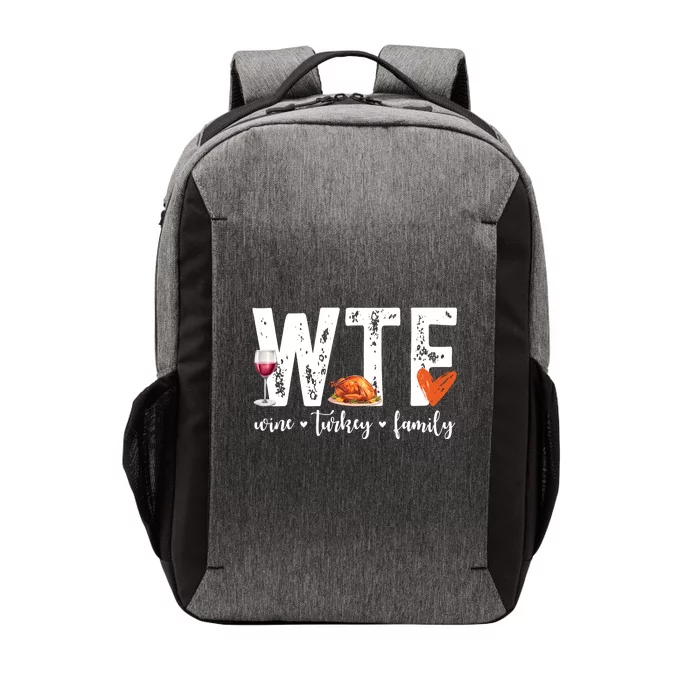 Wtf Wine Turkey Family Thanksgiving Funny Vector Backpack