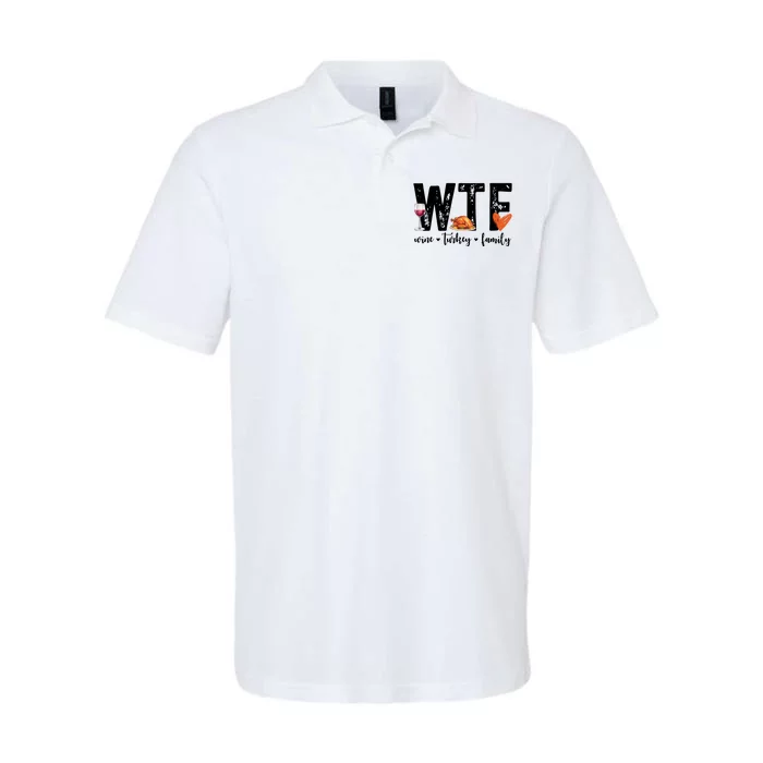 Wtf Wine Turkey Family Thanksgiving Funny Softstyle Adult Sport Polo