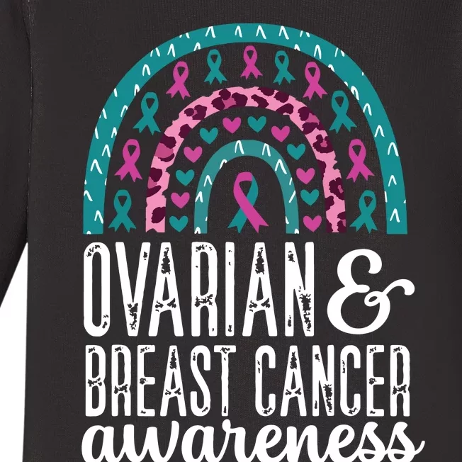 We Wear Teal Ovarian Cancer Awareness Month Baby Long Sleeve Bodysuit