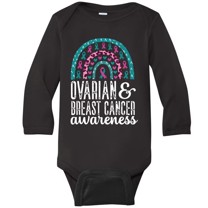 We Wear Teal Ovarian Cancer Awareness Month Baby Long Sleeve Bodysuit