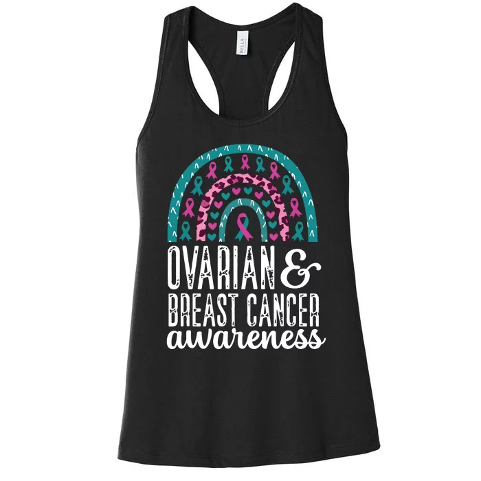 We Wear Teal Ovarian Cancer Awareness Month Women's Racerback Tank