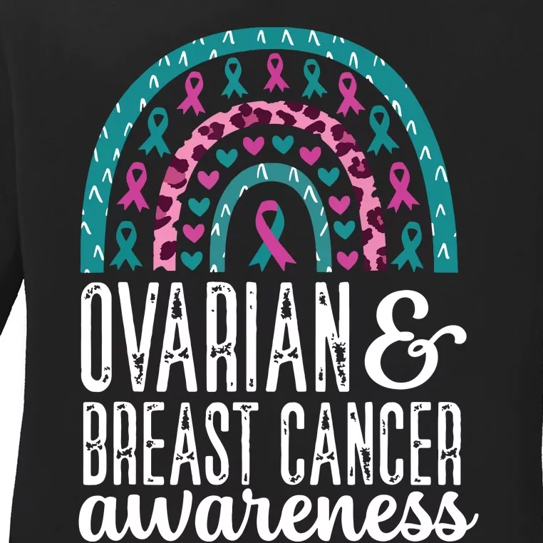 We Wear Teal Ovarian Cancer Awareness Month Ladies Long Sleeve Shirt