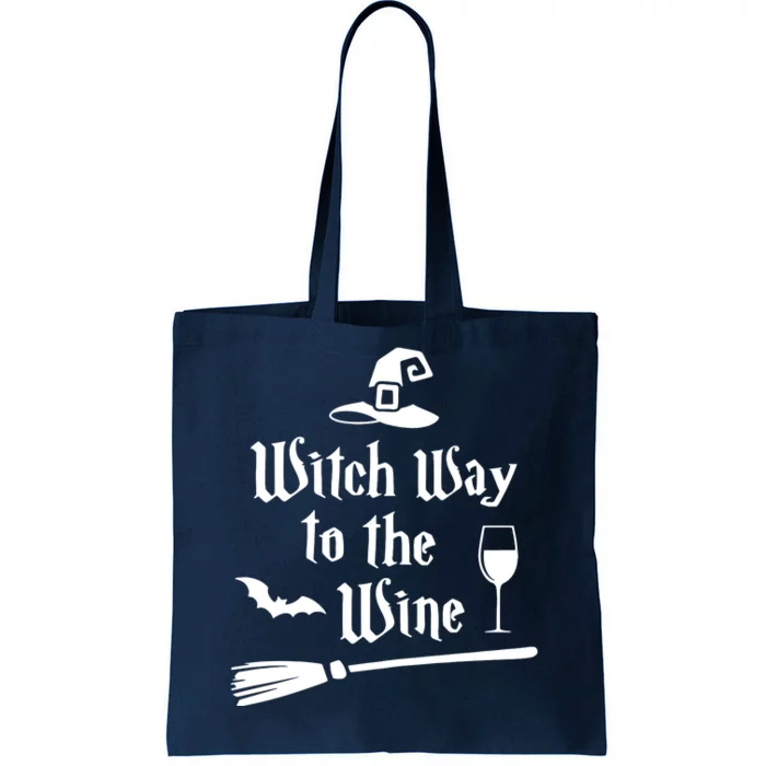 Witch Way To The Wine Shirts Funny Wine Drinking Gift Idea Tote Bag