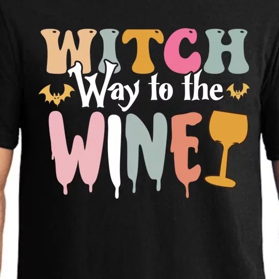 Witch Way To The Wine Funny Halloween Party Design Cool Gift Pajama Set