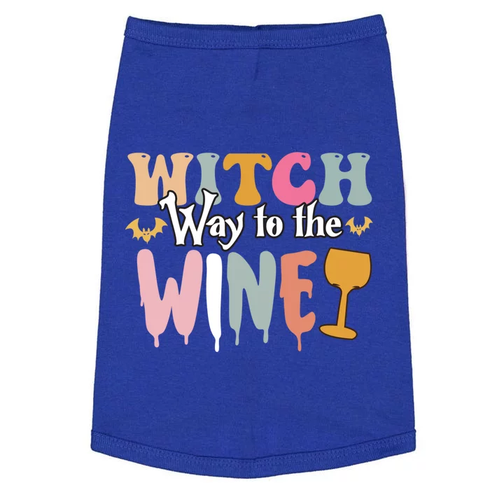 Witch Way To The Wine Funny Halloween Party Design Cool Gift Doggie Tank