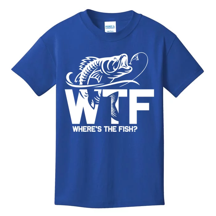 Wtf WhereS The Fish Funny Fishing Lover Gift Kids T-Shirt