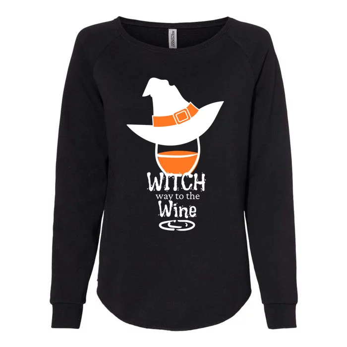 Witch Way To The Wine Funny Halloween Wine Ing Mom Meaningful Gift Womens California Wash Sweatshirt