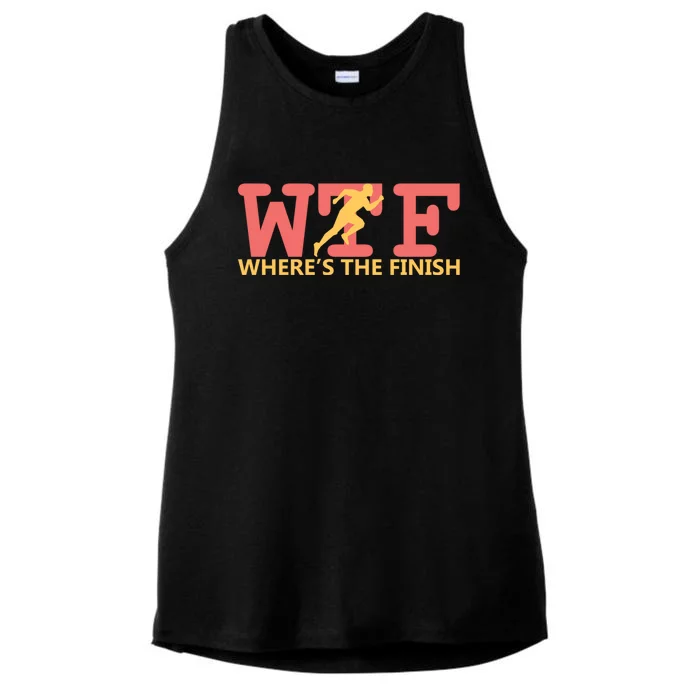 Wtf Where´s The Finish Running Gift Ladies Tri-Blend Wicking Tank