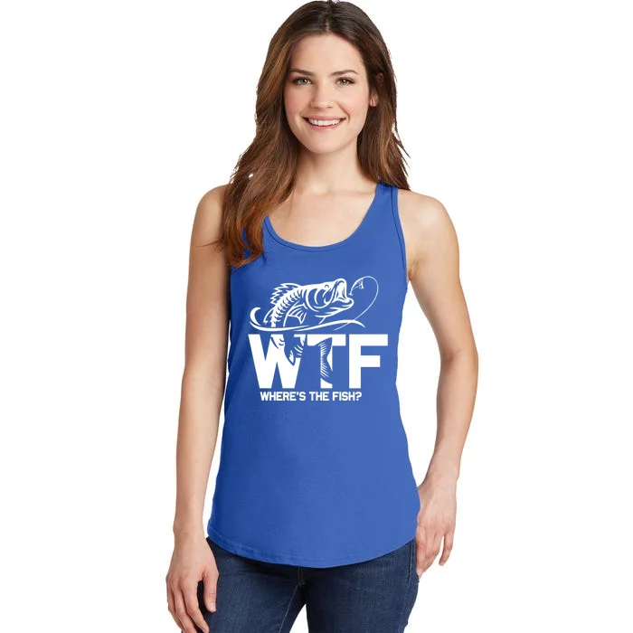 Wtf WhereS The Fish Funny Fishing Lover Gift Funny Gift Ladies Essential Tank