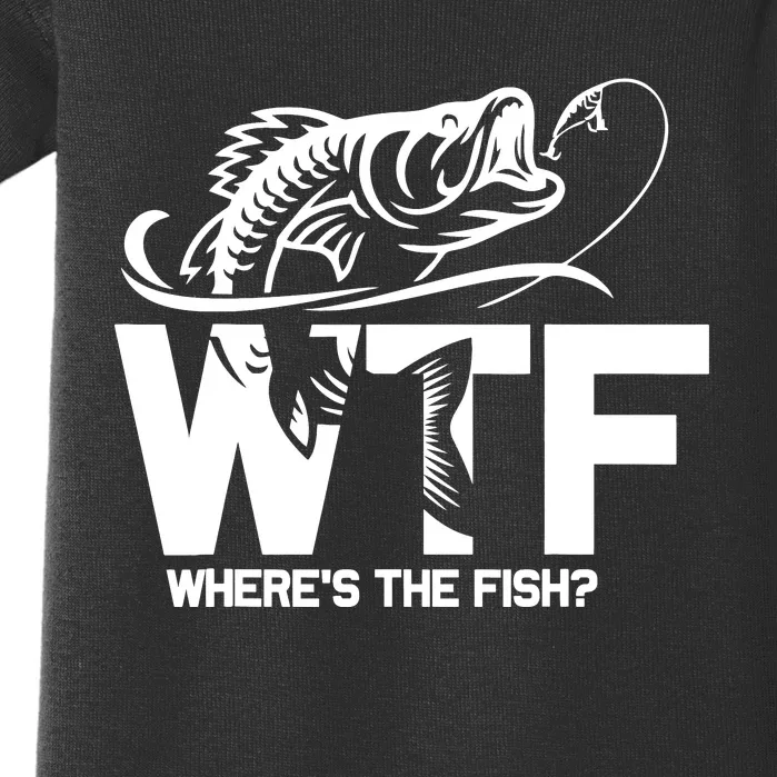 Wtf WhereS The Fish Funny Fishing Lover Gift Baby Bodysuit