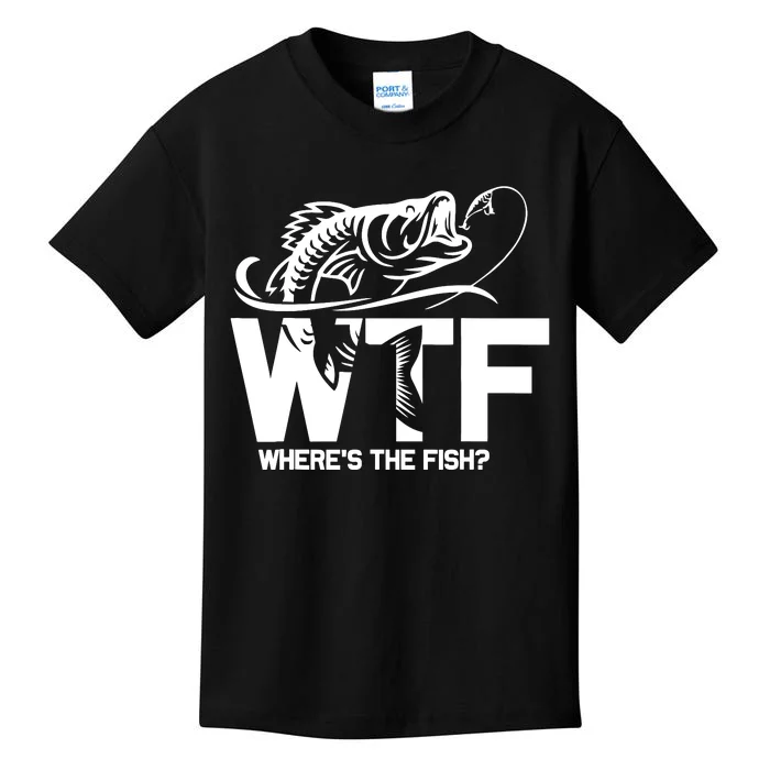 Wtf WhereS The Fish Funny Fishing Lover Gift Kids T-Shirt