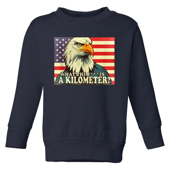 WTF What The Fuck Is A Kilometer George Washington July 4th Toddler Sweatshirt