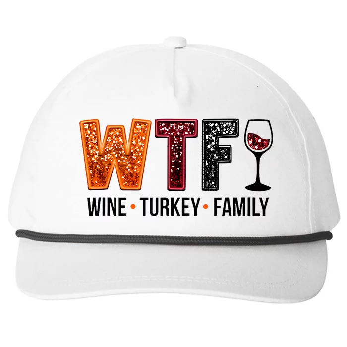 Wtf Wine Turkey Family Snapback Five-Panel Rope Hat