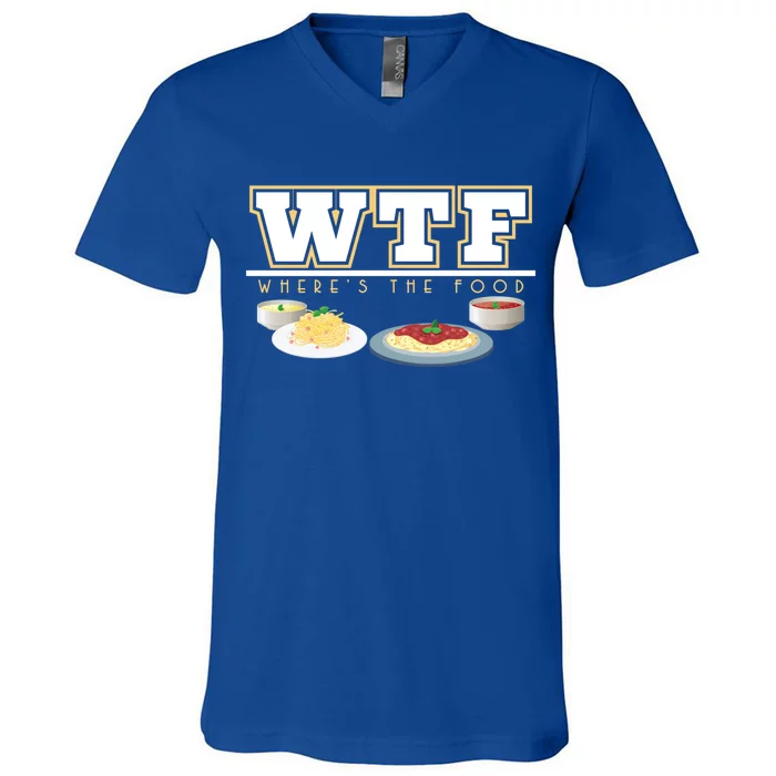 Wtf Wheres The Food Italian Pasta Spaghetti Lover Great Gift V-Neck T-Shirt