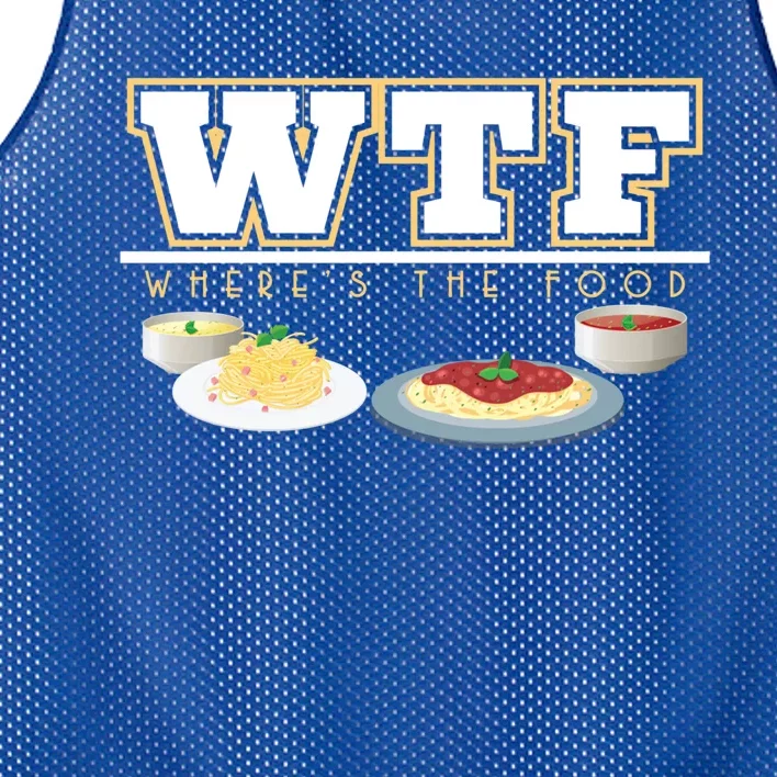 Wtf Wheres The Food Italian Pasta Spaghetti Lover Great Gift Mesh Reversible Basketball Jersey Tank