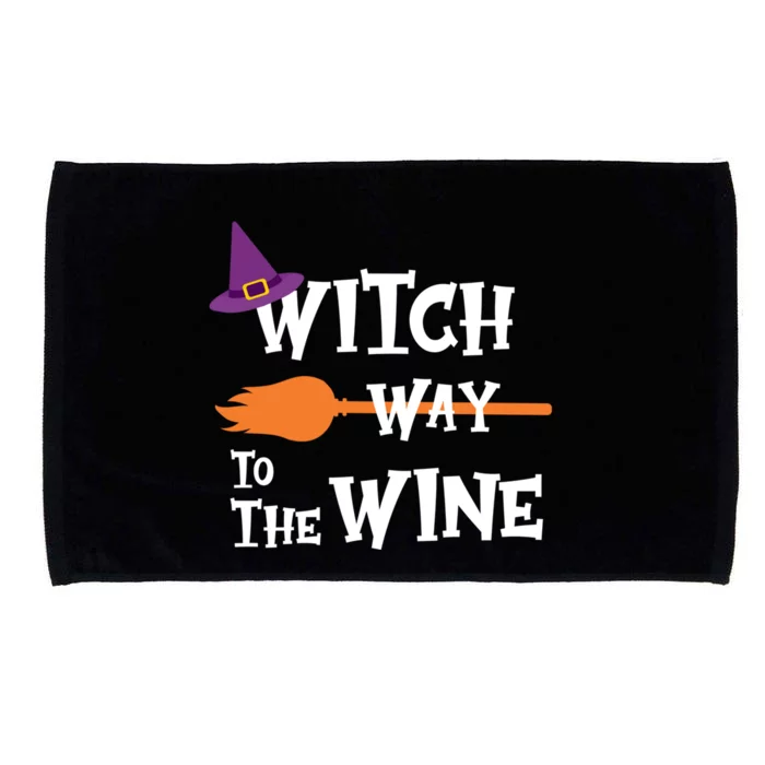 Witch Way To The Wine Funny Halloween Drinking Top Microfiber Hand Towel