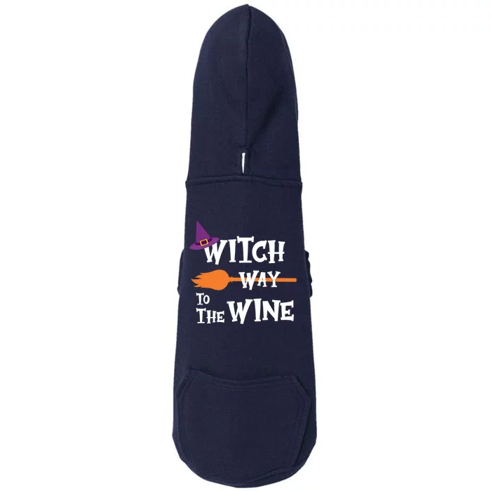 Witch Way To The Wine Funny Halloween Drinking Top Doggie 3-End Fleece Hoodie