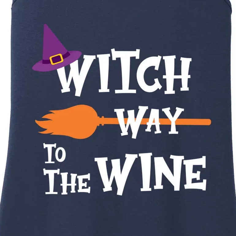 Witch Way To The Wine Funny Halloween Drinking Top Ladies Essential Tank