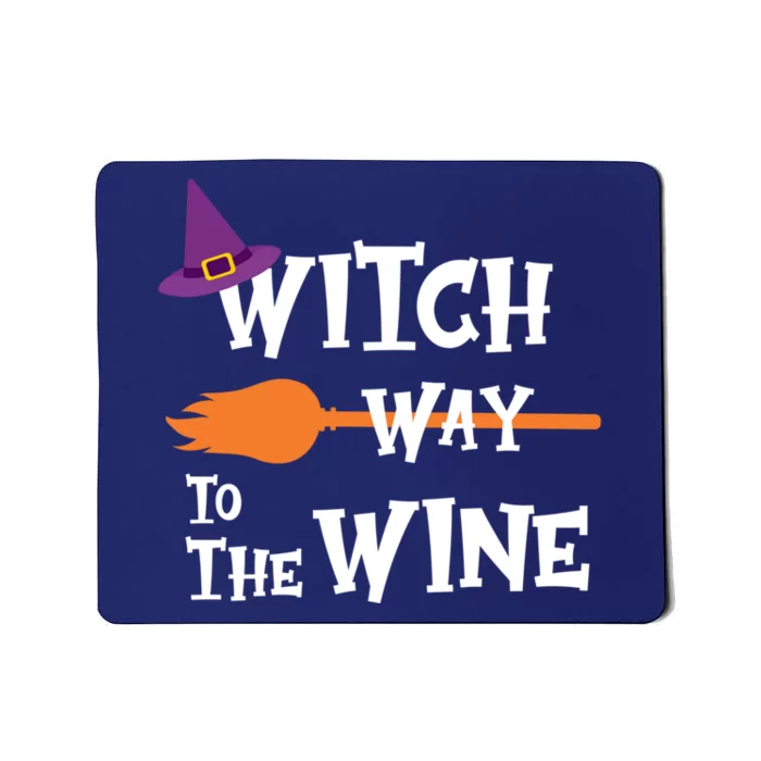 Witch Way To The Wine Funny Halloween Drinking Top Mousepad