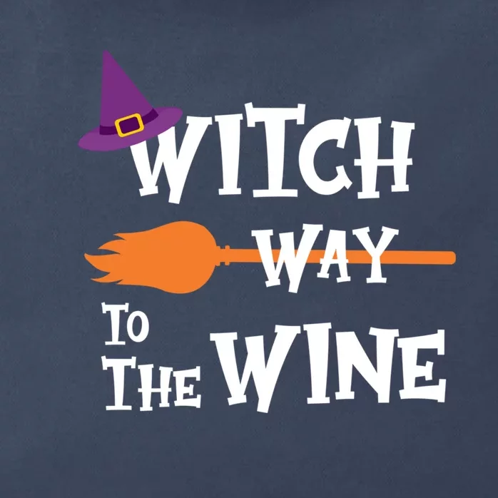 Witch Way To The Wine Funny Halloween Drinking Top Zip Tote Bag