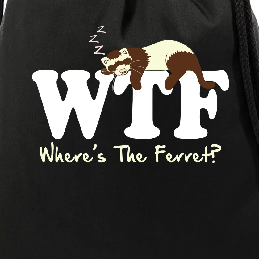 WTF Wheres The Ferret Animal Drawstring Bag