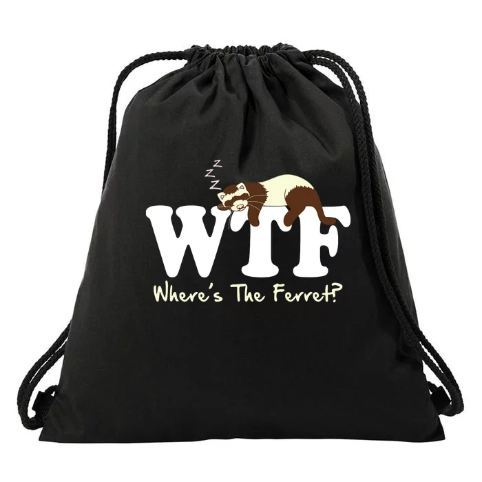 WTF Wheres The Ferret Animal Drawstring Bag