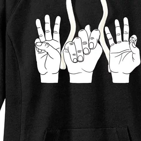 Wtf What The F Funny Sign Language Design Cool Gift Women's Fleece Hoodie