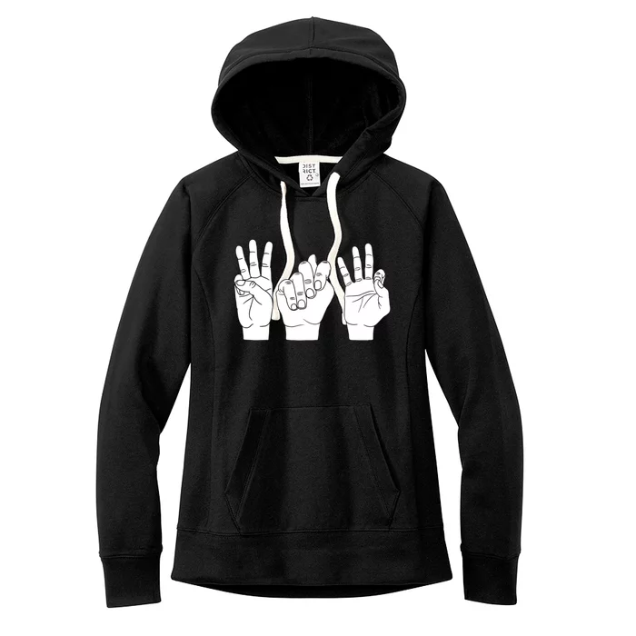 Wtf What The F Funny Sign Language Design Cool Gift Women's Fleece Hoodie