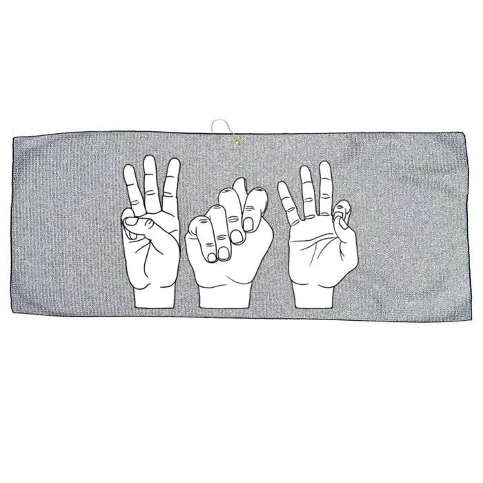 Wtf What The F Funny Sign Language Design Cool Gift Large Microfiber Waffle Golf Towel