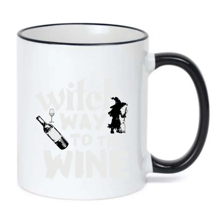 Witch Way To The Wine Funny Pun Gift Black Color Changing Mug