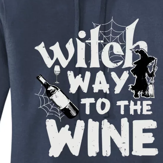 Witch Way To The Wine Funny Pun Gift Women's Pullover Hoodie