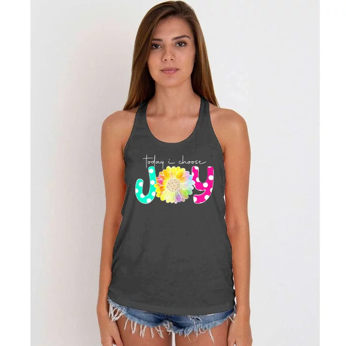 Wo Wo Today I Choose Joy Hawaiian Tropical Hibiscus Flowers Women's Knotted Racerback Tank