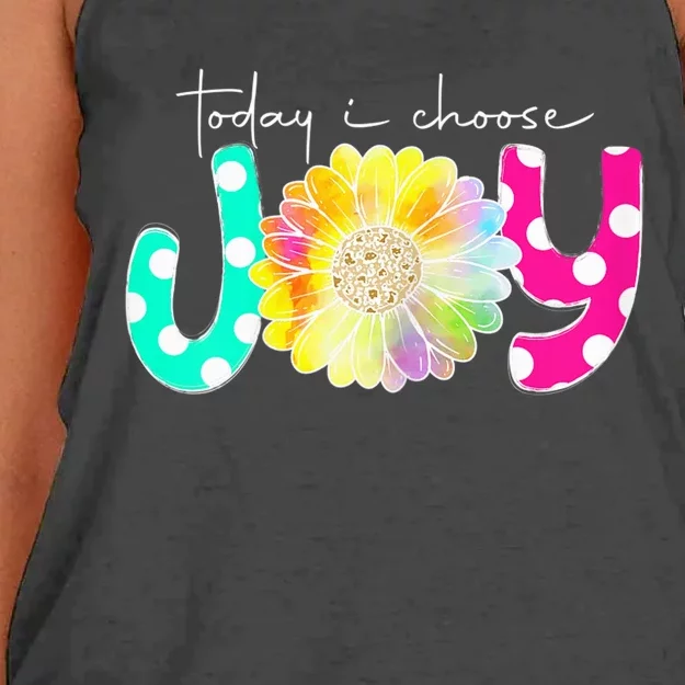 Wo Wo Today I Choose Joy Hawaiian Tropical Hibiscus Flowers Women's Knotted Racerback Tank