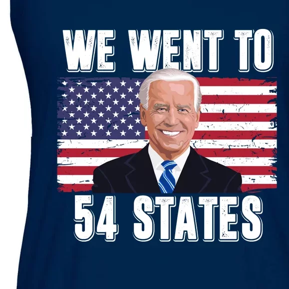 We Went To 54 States USA Flag Joe Biden Funny Ladies Essential Flowy Tank