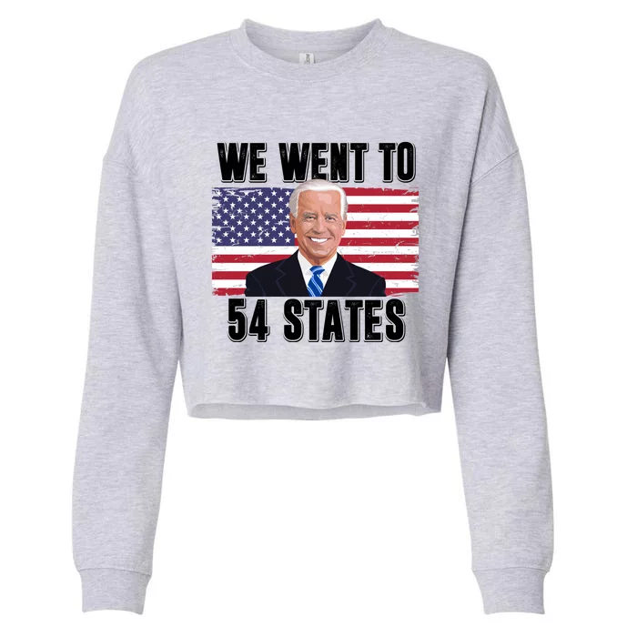 We Went To 54 States USA Flag Joe Biden Funny Cropped Pullover Crew