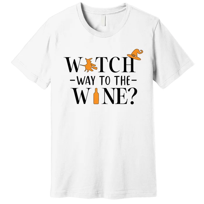 Witch Way To The Wine Halloween Premium T-Shirt