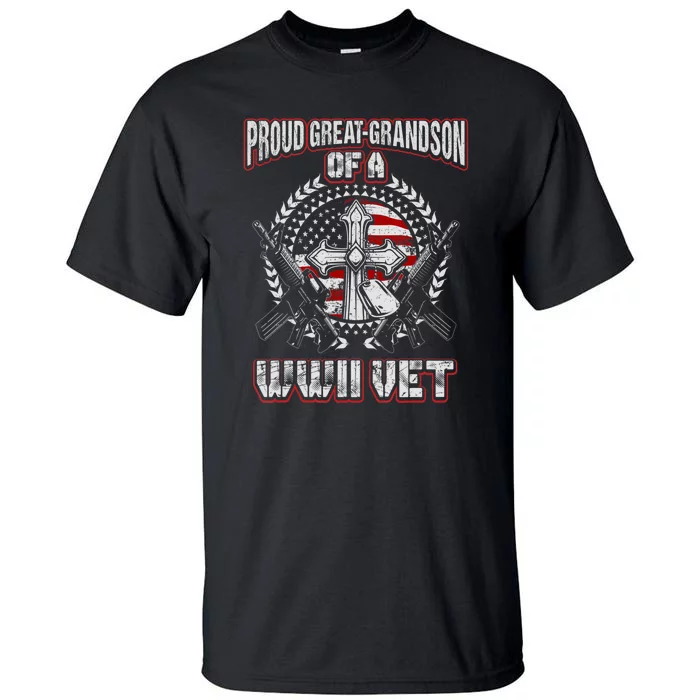 World War Two Veteran Proud Great Grandson Wwii Vet Military Tall T-Shirt