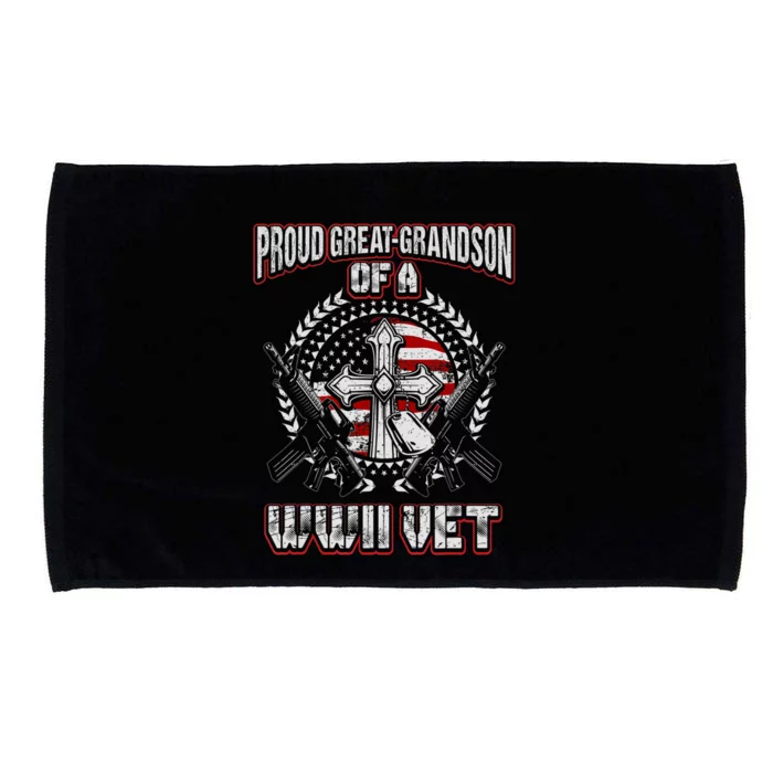 World War Two Veteran Proud Great Grandson Wwii Vet Military Microfiber Hand Towel