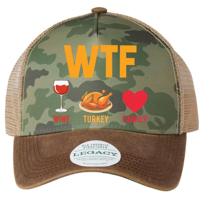 WTF Wine Turkey Family Shirt Funny Thanksgiving Day Legacy Tie Dye Trucker Hat