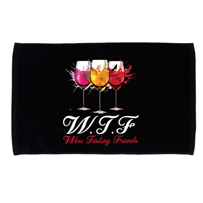 Wtf Wine Tasting Friends Drinking Gift Microfiber Hand Towel