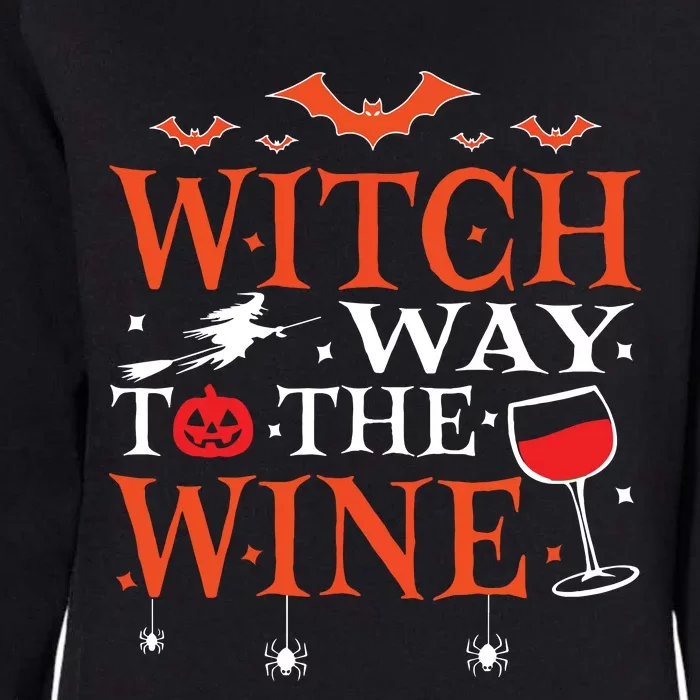 Witch Way To The Wine Drinking Halloween Funny Womens California Wash Sweatshirt